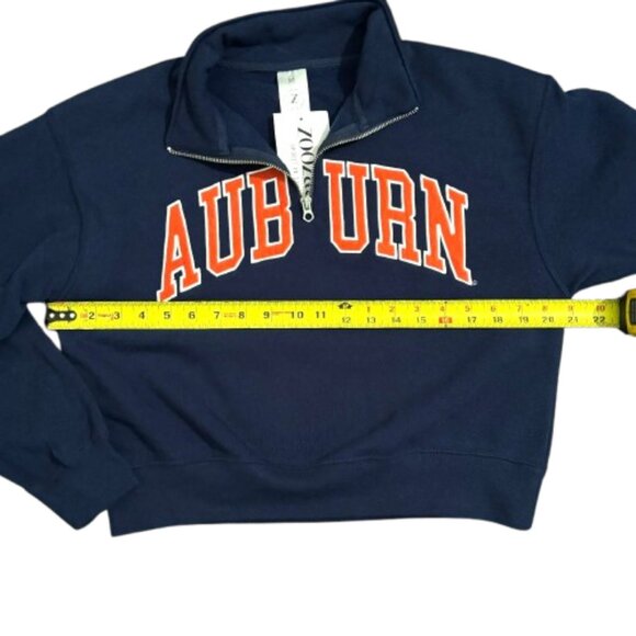 NWT NCAA University Auburn Navy Burnt Orange Crop Fleece Top SZ M - Picture 6 of 8
